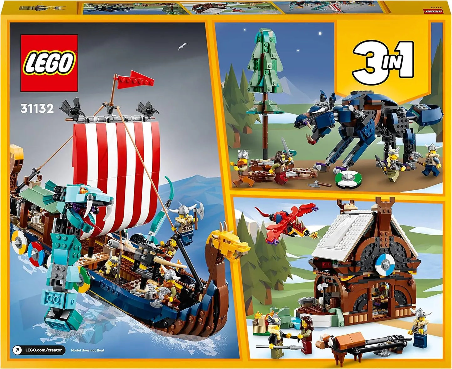 lego 31132 Le Bateau Viking et Le serpent de Midgard LEGO Creator LEGO