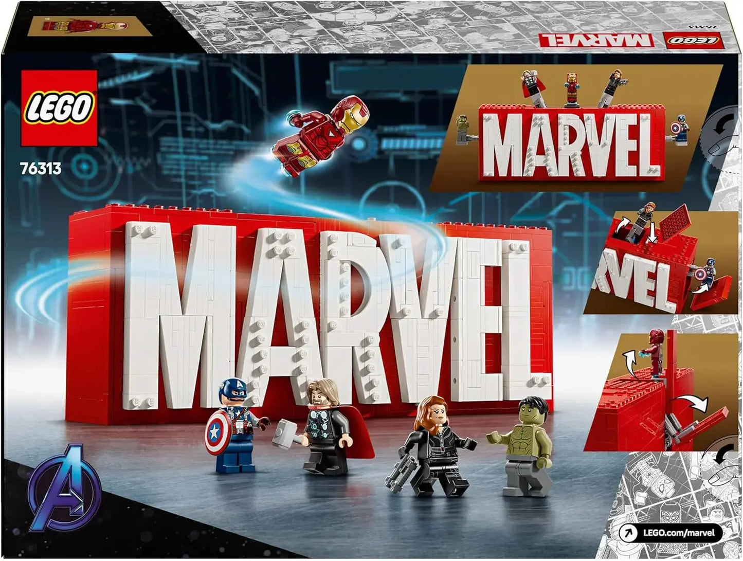 jouet LEGO Marvel Logo Marvel et Ses Super-héros - Jeu de Construction Collector avec minifigurines lego 76313 lego