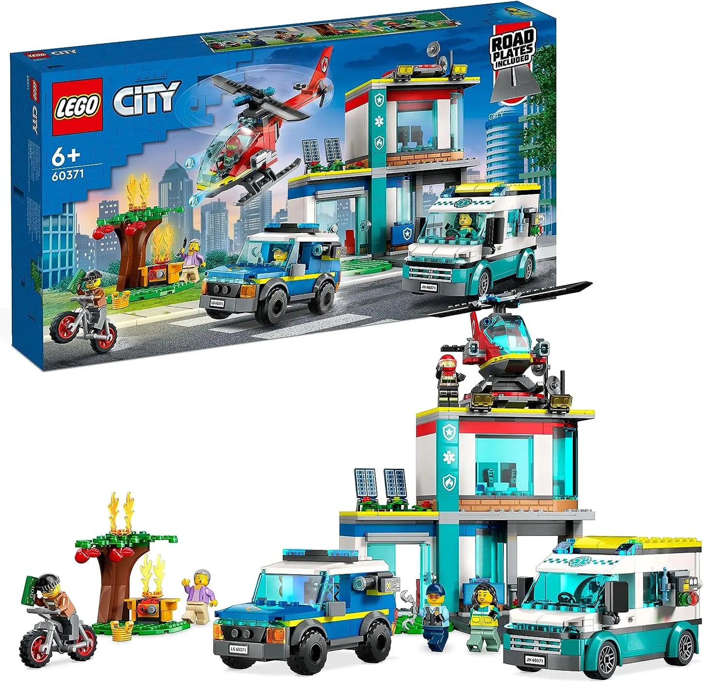 jouet pour enfant 60371 Lego City Le QG des véhicules d’urgence carrera