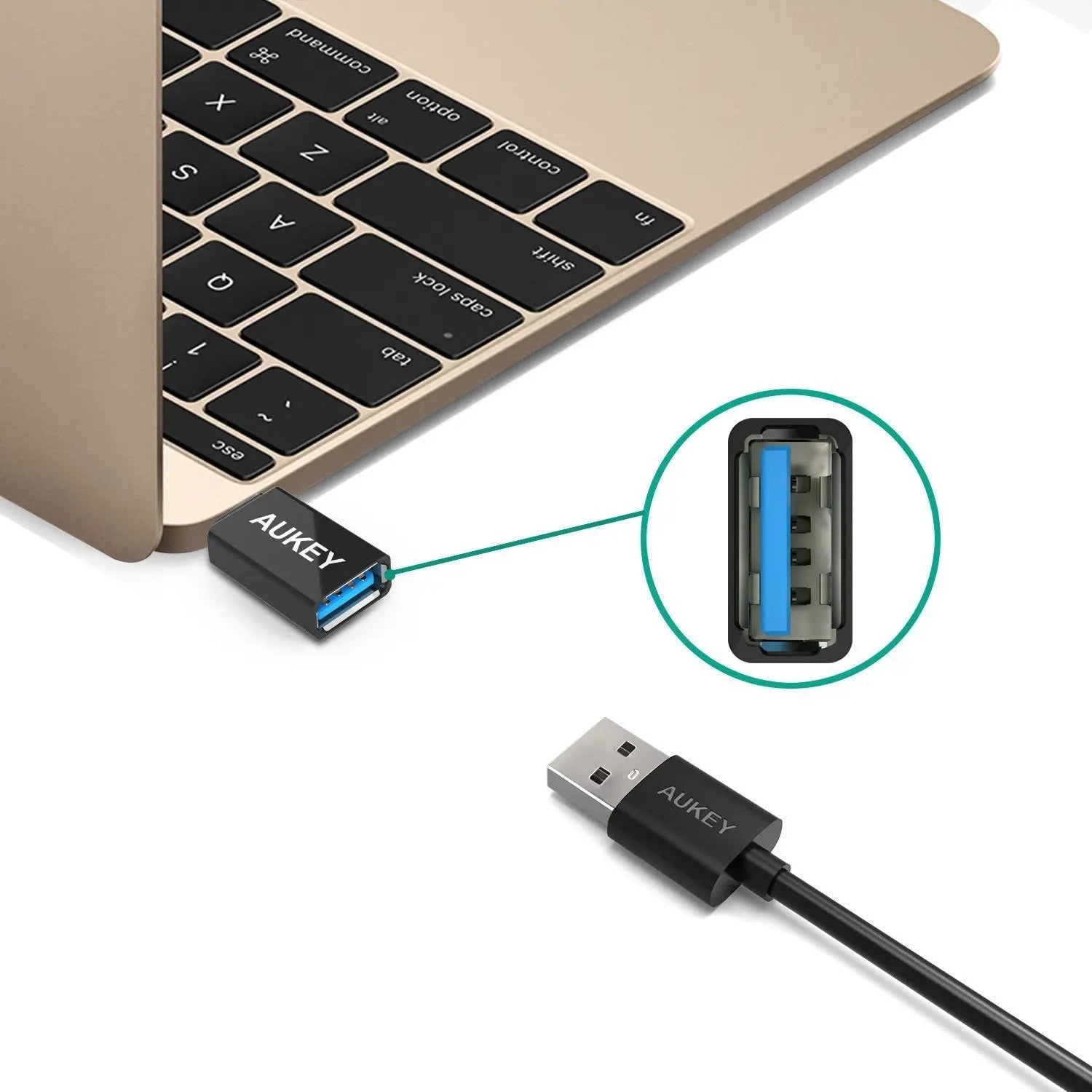 AUKEY Adaptateur USB C vers USB A 3.0 Connecteur USB 3.0 Type-C
