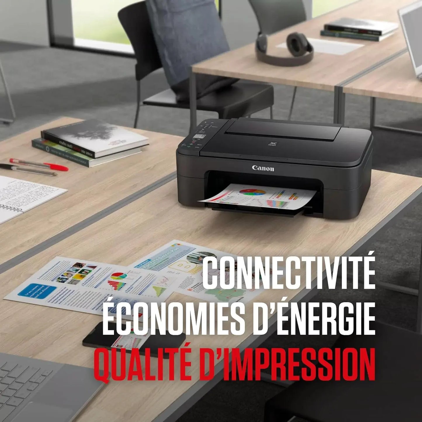 Canon Printer Canon PIXMA TS3350 imprimante A4 WiFi Jet d'encre Multifonction (imprimante, Scan, Copie), Noir Canon