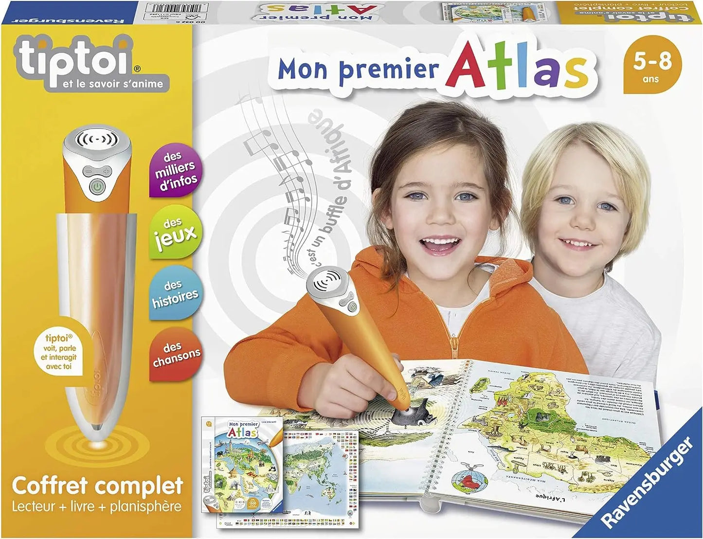 jouet pour enfant Coffret complet Lecteur interactif + Livre Atlas Ravensburger Tiptoi Ravensburger
