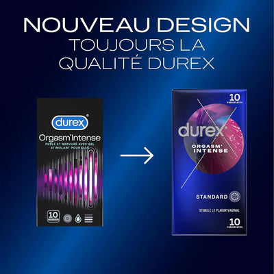 Préservatifs Durex - 10 Préservatifs Extra Lubrifiés Stimulants et Texturés - Avec Gel Desirex durex