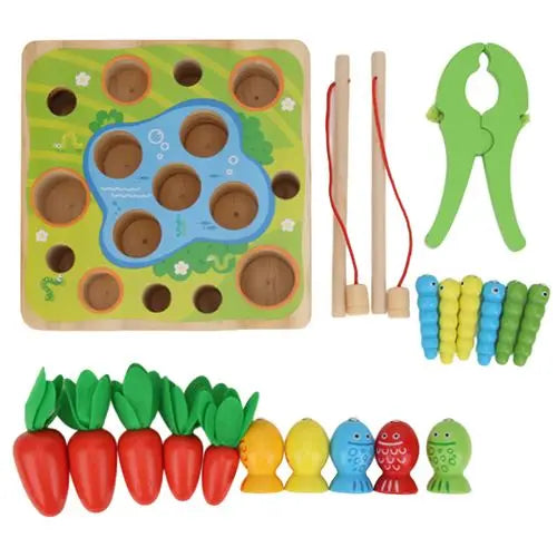 cannes à pêche FAMKEEP Jeux Enfants 2 Ans,Jeux Montessori,Jouets en Bois Jeu de pêche,Jeux Magnetique Enfant,Cadeau Garçon Fille,Jeu de Peche Magnetique,Jeux fnac
