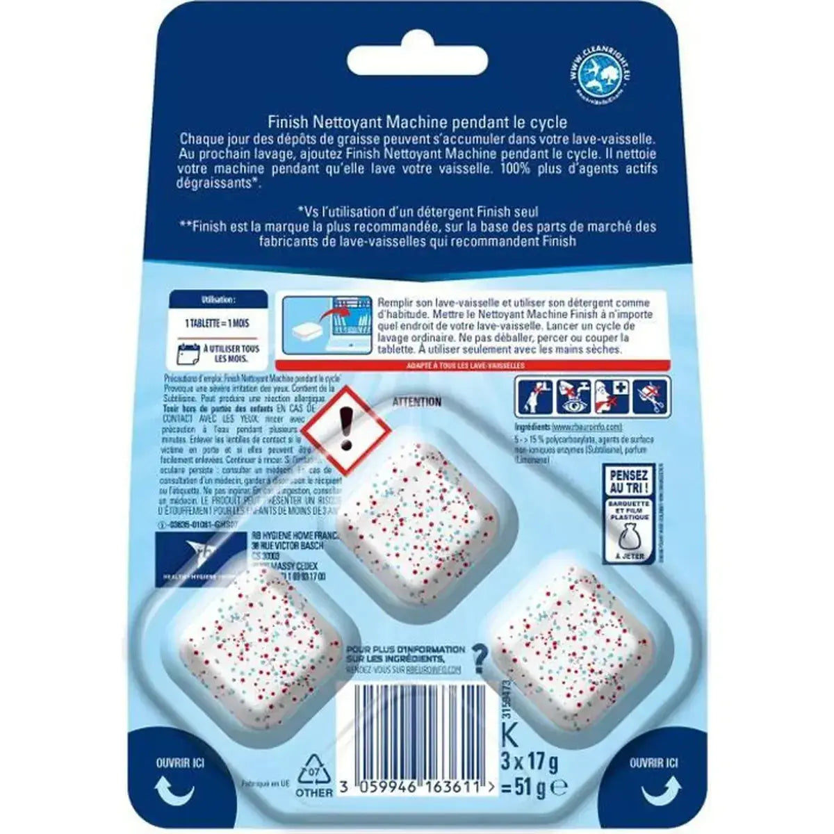 FINISH Nettoyant Machine Lave-Vaisselle - Pendant le Cycle 3059946163611 - TECIN HOLDING