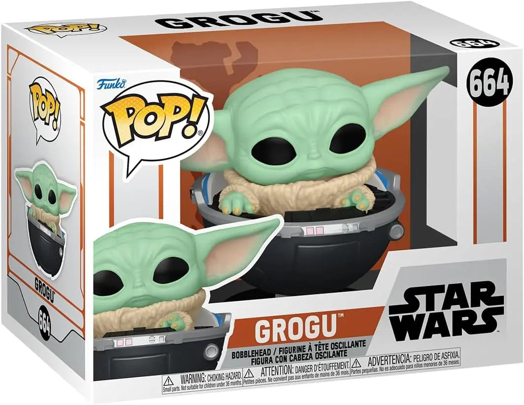 Figurines jouets Funko Pop! Vinyl: Star Wars: The Mandalorian S9 - Grogu (The Child, Baby Yoda) - (Grogu (The Child, Baby Yoda), Baby Yoda) - Figurine en Vinyle à Collectionner - Idée de Cadeau - Produits Officiels POP