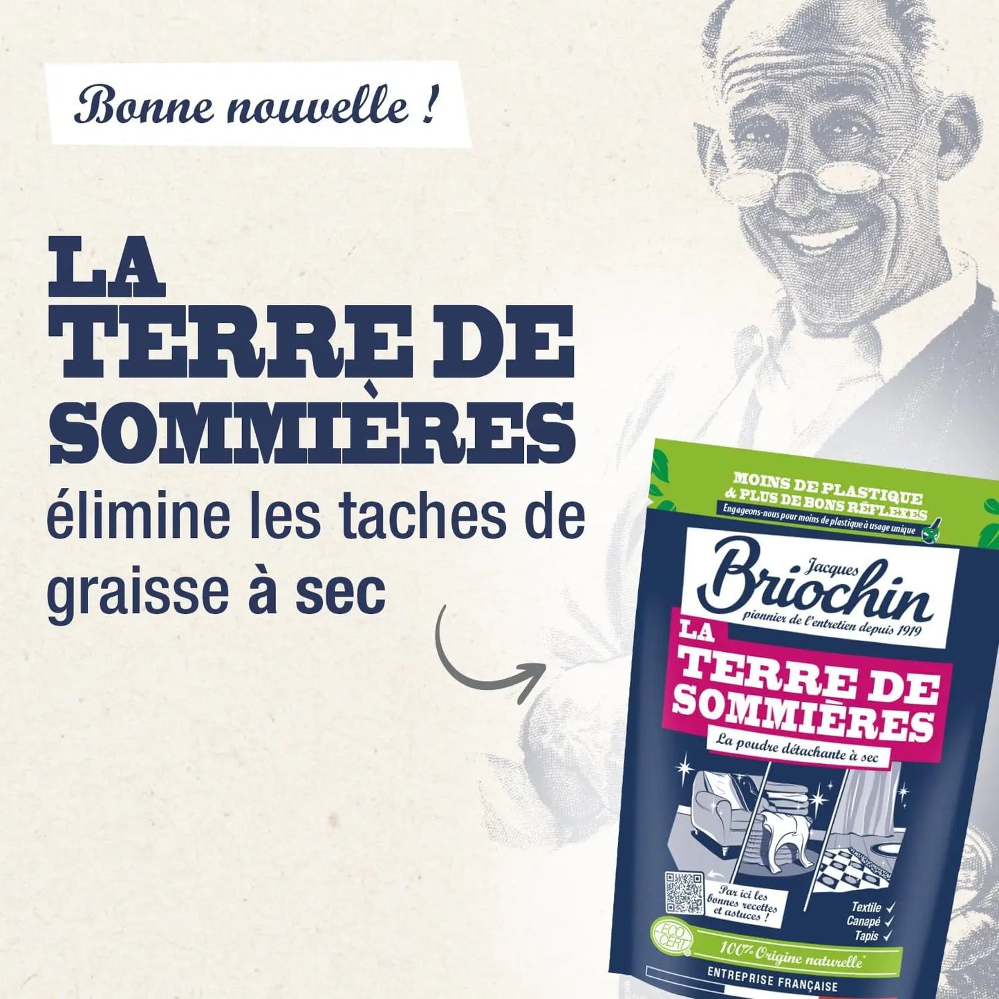 Entretien ménager Jacques Briochin Flocon Terre de Sommières Ecocert 300 g Flocon Terre de Sommières Jacques Briochin