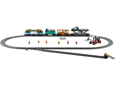 jouet LEGO 60336 Train de Marchandises telecommande, Inclus 33 Rails et Accessoires - Circuit pour Lego - Jeu Construction lego