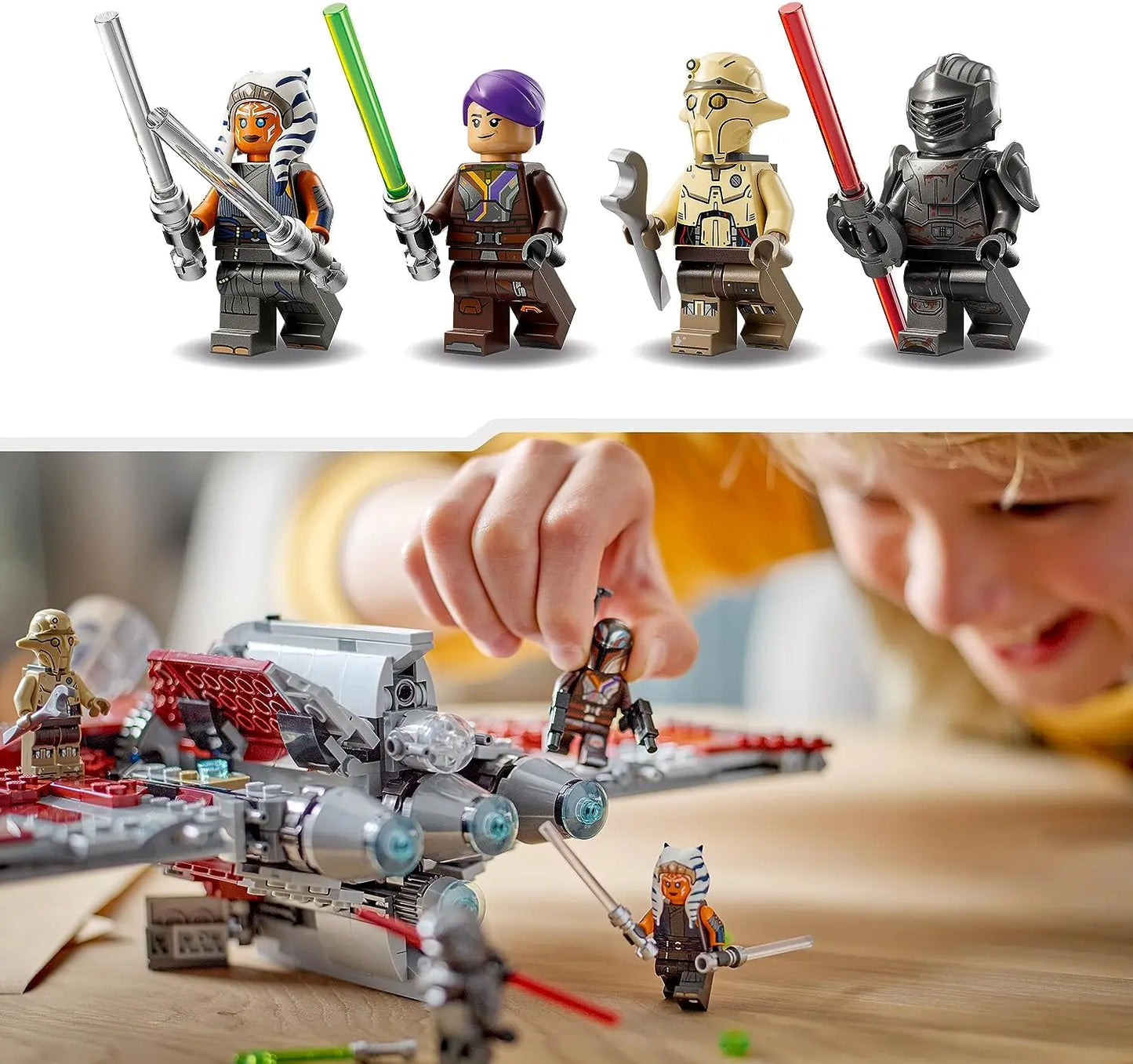 jouet pour enfant LEGO 75362 Star Wars La Navette T-6 d'Ahsoka Tano, Jouet Vaisseau Spatial avec 4 Personnages de la Guerre des Étoiles lego