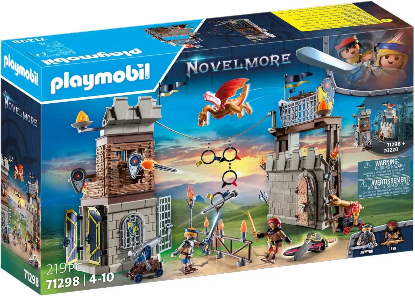 playmobill Playmobil 71298 Tournoi des Chevaliers Novelmore - avec Deux Personnages, Un Dragon, Deux tourelles, des cibles et des Accessoires - Chevalier - Histoire & Imaginaire - Dès 4 Ans playmobil