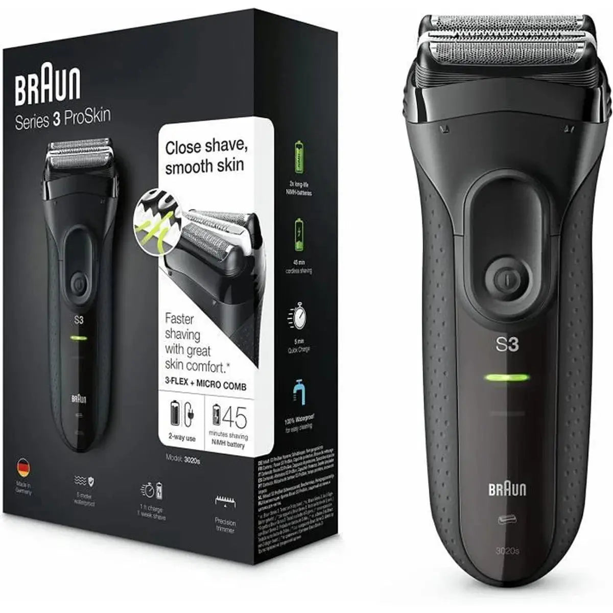 hygiene Rasoir électrique BRAUN Series 3 ProSkin 3020s sans fil gilette