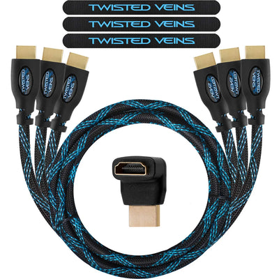 HDMI Cable Câble HDMI 4K 2meter Câble HDMI par Ethernet en Nylon Tressé Supporte 3D/ Retour Audio - Cordon HDMI pour Lecteur Blu-Ray Newtechno