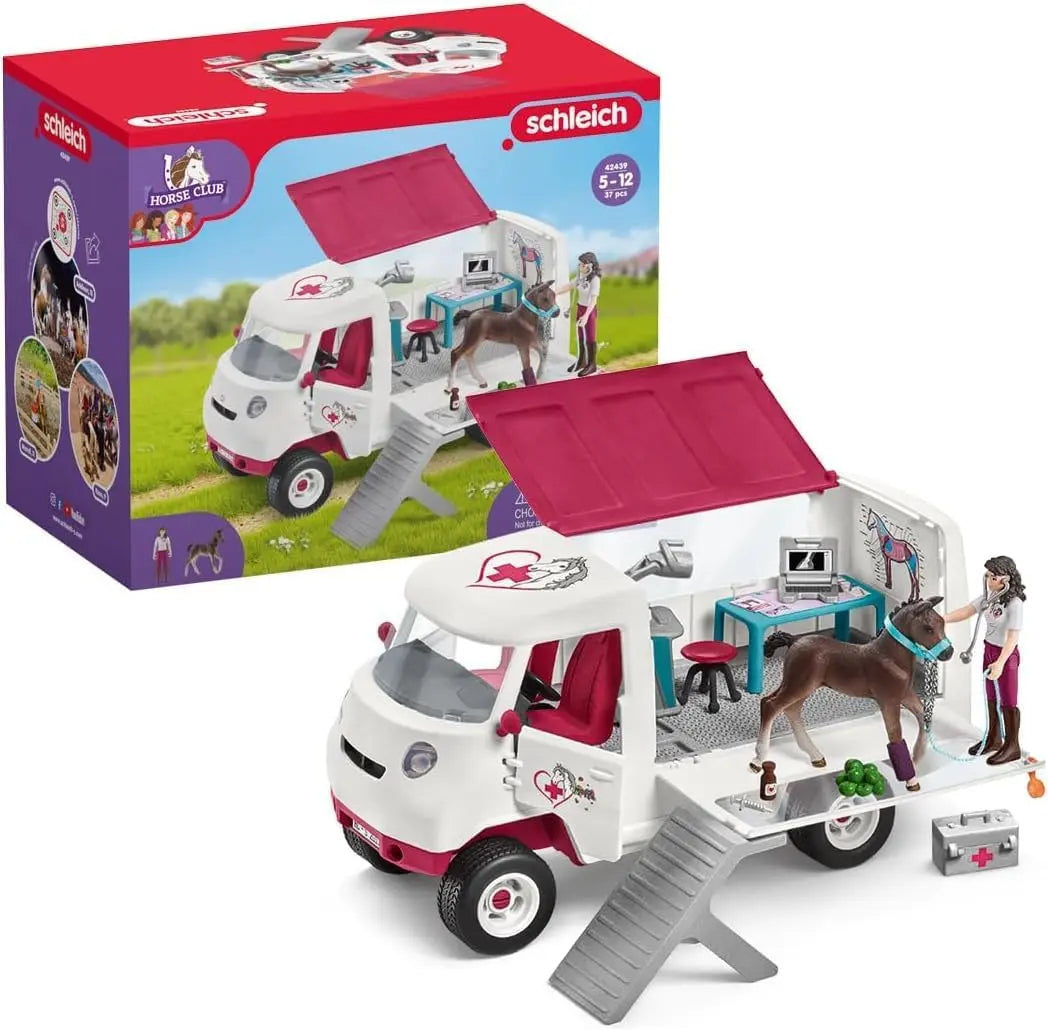 jouet pour enfant Schleich Vétérinaire mobile avec poulain Hanovrien Spin Master