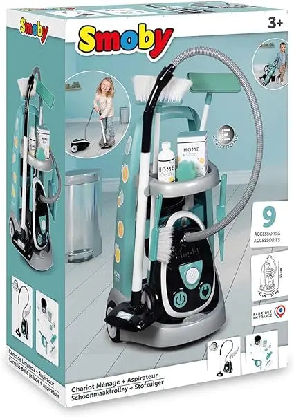 Nettoyeur Smoby Chariot de Ménage + Aspirateur amazon