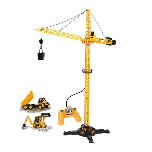 jouet Superstar Grue de chantier télécommandée 120 cm avec 2 véhicules Motor and CO
