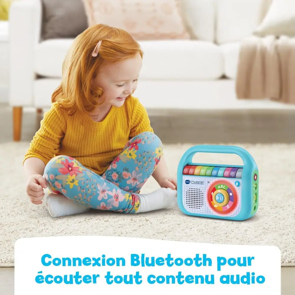 jouet pour enfant VTech - Music'Kid, Baladeur Musical Enfant, Enceinte Bluetooth Lumineuse avec Comptines, Chansons Éducatives et Relaxantes, Enregistreur Vocal, Cadeau Enfant Dès 2 Ans - Contenu en Français VTECH