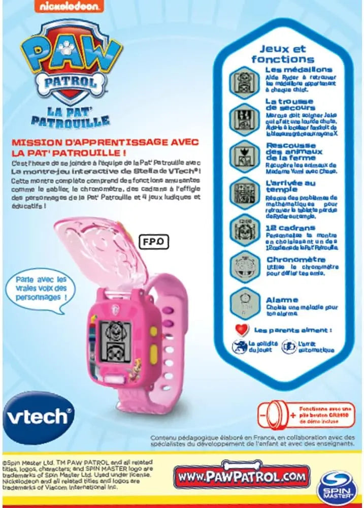 jouet pour enfant VTech - Pat' Patrouille, La Montre-Jeu Interactive de Stella, Montre Enfant à Clapet avec Écran Animé, Bracelet Souple, 12 Cadrans, 4 Jeux, Cadeau Enfant de 3 Ans à 7 Ans Hot Wheels