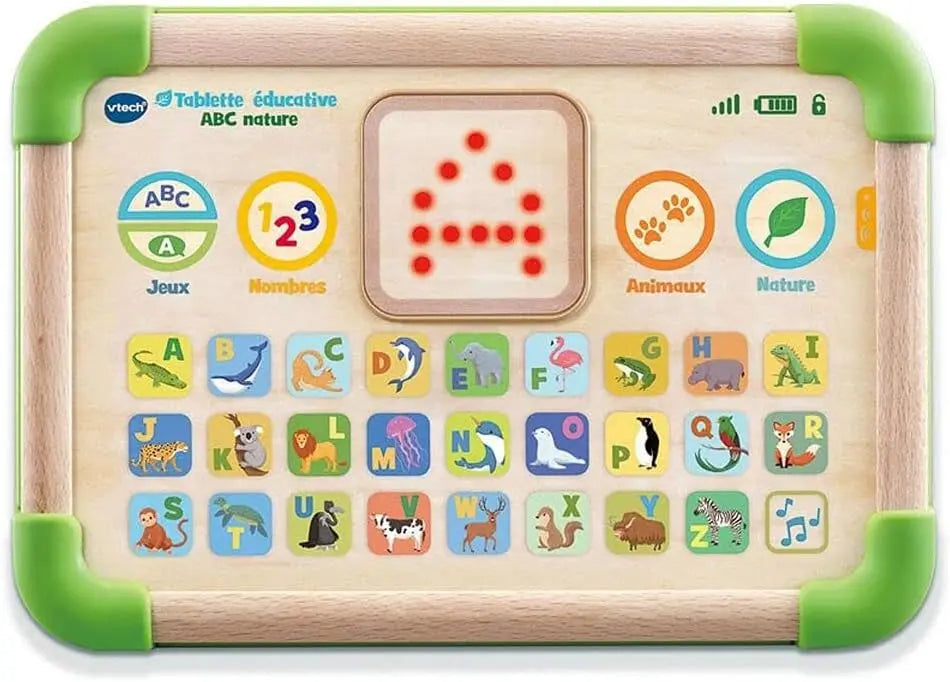 jouet pour enfant VTech - Tablette Éducative ABC Nature Play Green, Tablette Tactile Enfant Partiellement en Bois, Jouet d'Éveil Alphabet Animaux, Cadeau Bébé Fille et Garçon Dès 1 An - Contenu en Français VTECH