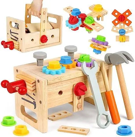 jouet pour enfant Vanplay Jouet en Bois Outils Enfant Boite a Outil Jeux Educatif Jouet Enfant Cadeau Noël pour Enfant 2 3 4 5 6 Ans(30 Pièces king jouet