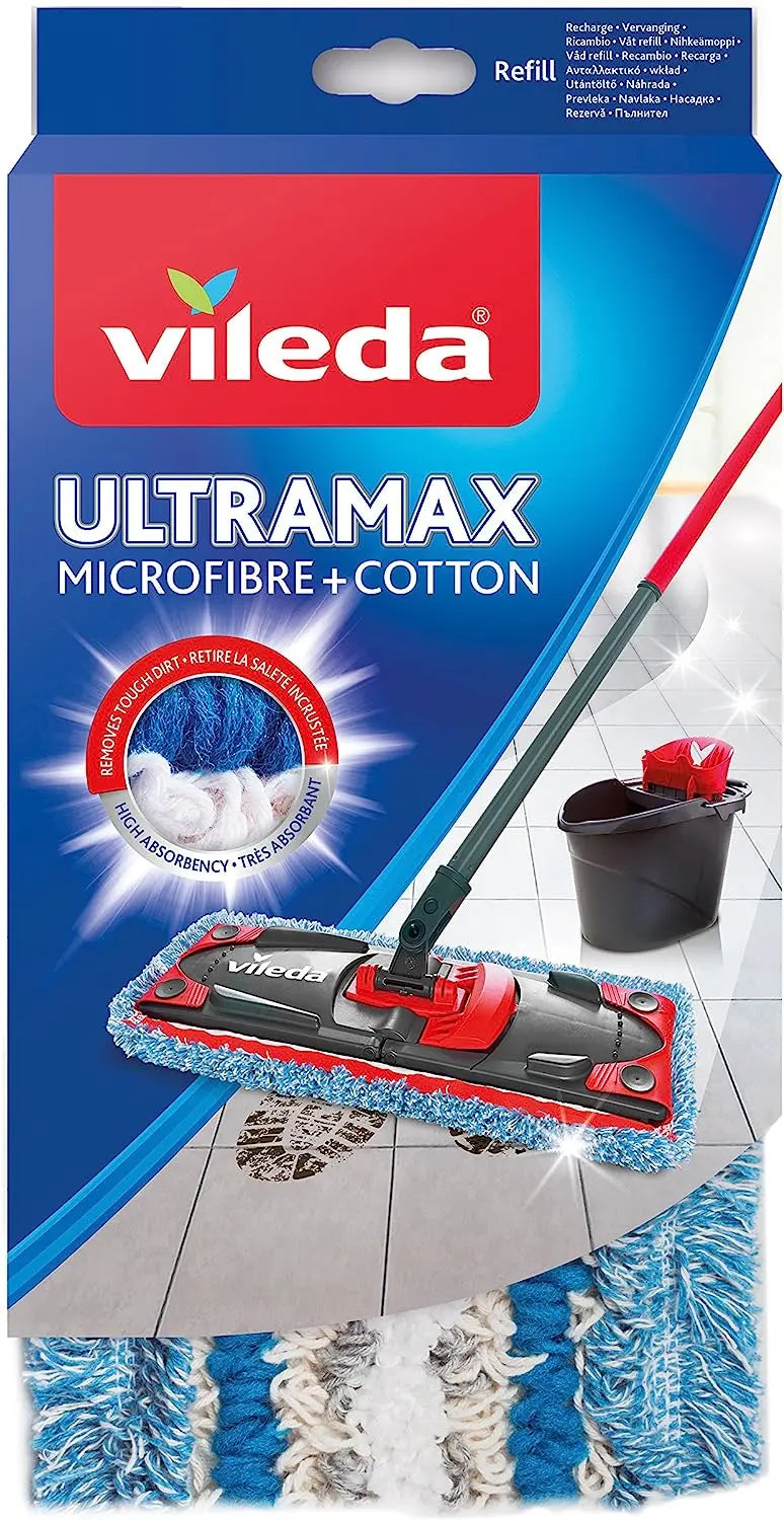 Vileda - Housse Micro & Coton pour Balai à Plat - Ultramax KARCHER
