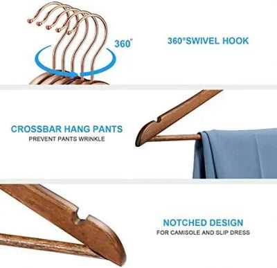 30 cintres en Bois Crochet en Or Rose Crochet House Day