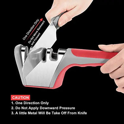 AJOXEL Aiguiseur de couteaux professionnel, 4-1 Aiguiseur de couteaux de cuisine professionnel avec base antidérapante, Aiguiseur de couteaux pour couteaux de cuisine, ciseaux, rasoir Ajoxel