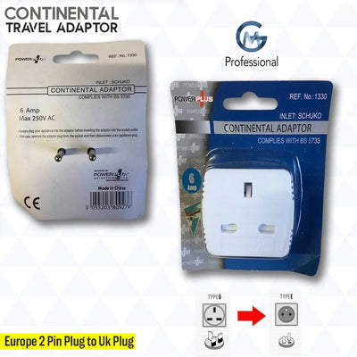Adaptateur de Voyage U UK to Europe Continental adaptator