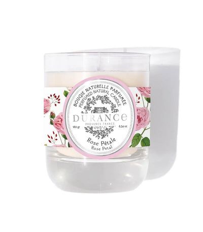 Bougie naturelle parfumée rose pétale 180g DURANCE