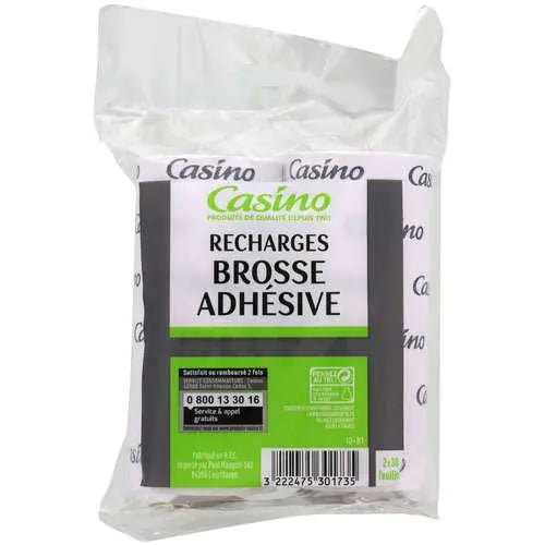 CASINO Recharges Brosse adhésive Vêtements - Lot de 2 x 30 feuilles Casino