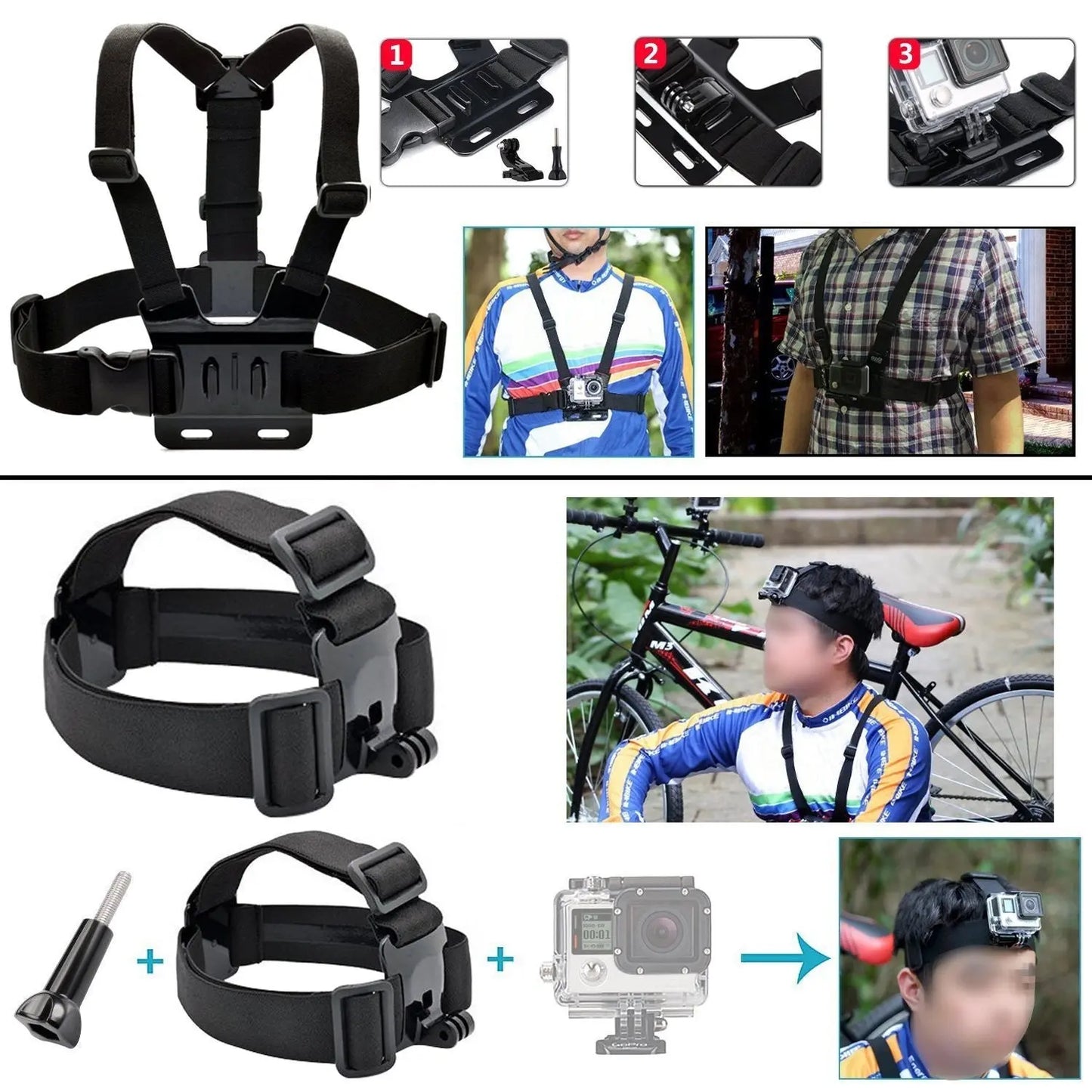 Leknes Lot de 52 accessoires professionnels pour GoPro Hero 1 2 3 4 5 Leknes