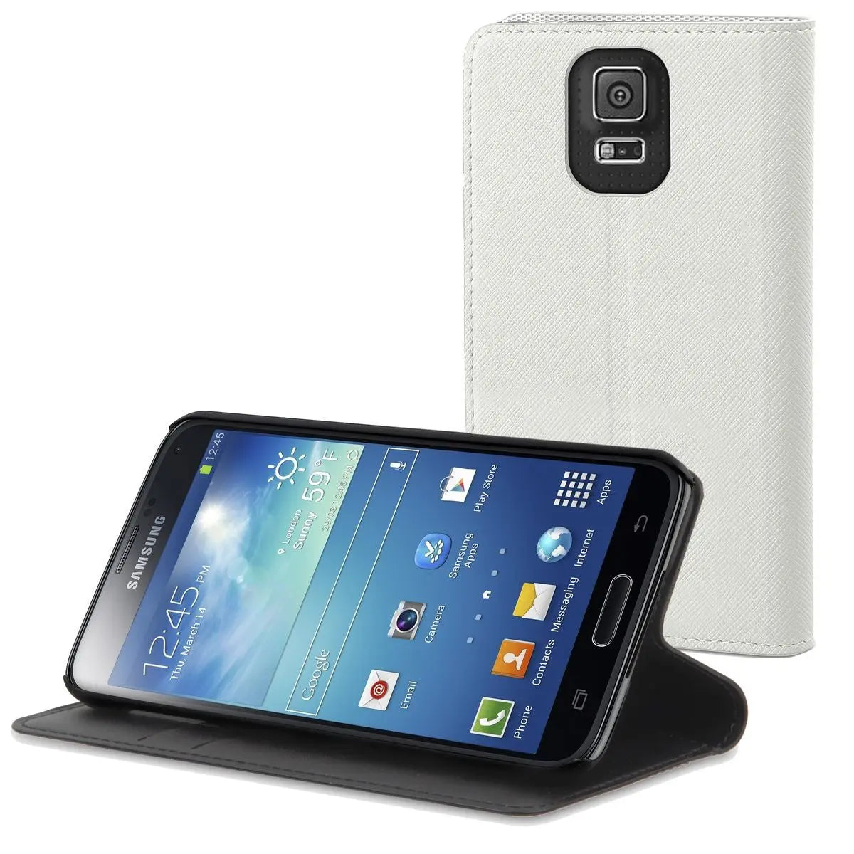MUVIT ETUI SLIM'N STAND FOLIO BLANC pour galaxy note 4 MUVIT
