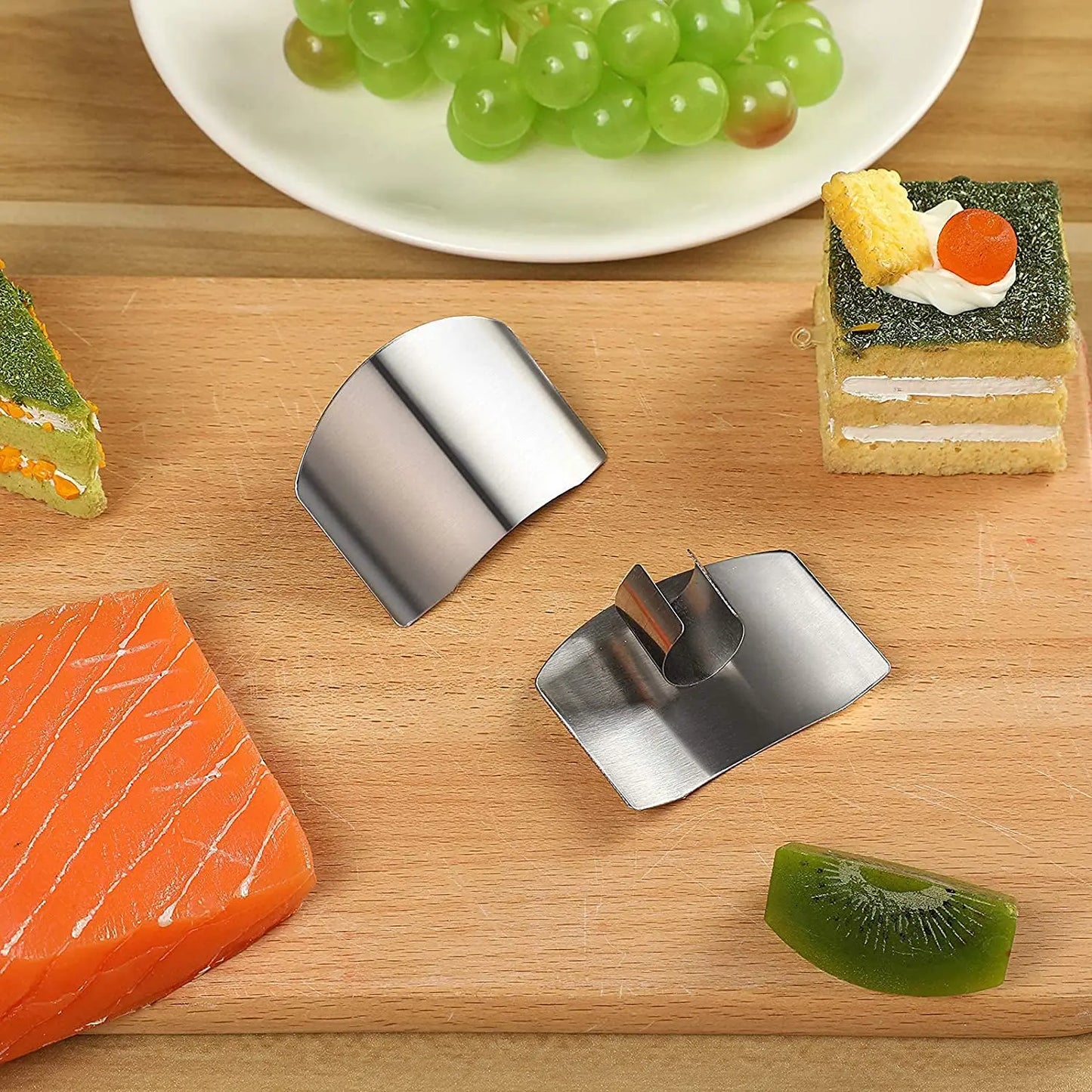 Protège-Doigts en Acier Inoxydable Protecteur de Doigt Protecteur de Coupe de Couteau Garde de Couteau pour Cuisine Patelai