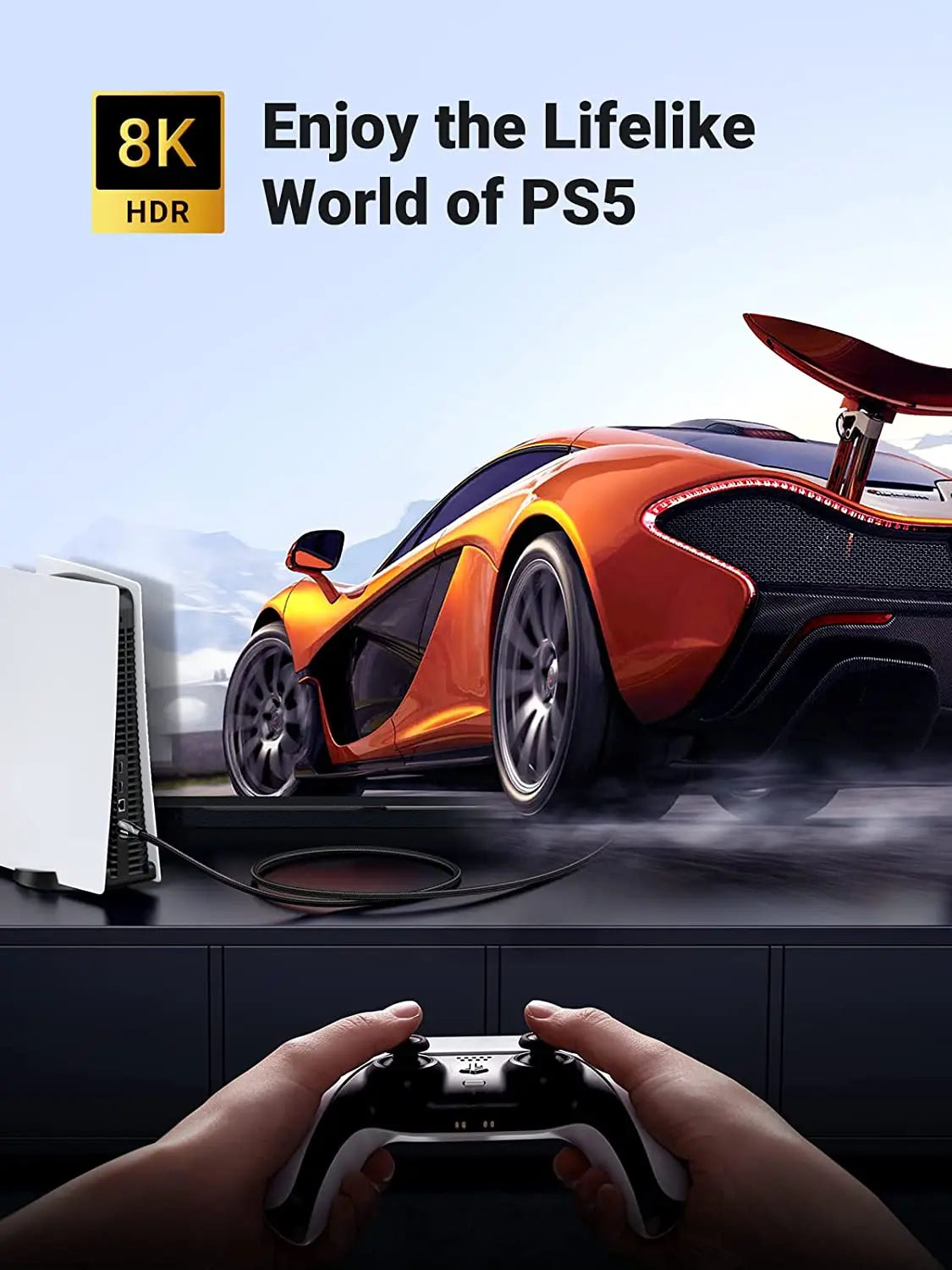 UGREEN Câble HDMI 8 K Ultra HD Haute Vitesse 48 Gbps HDMI 2.1 8 K 60 Hz Support Dynamic HDR, Dolby Vision, eARC Compatible avec Xbox One, Nintendo Switch, PS4 Pro, Samsung TV, Roku, Nylon tressé 10FT Auspicious beginning