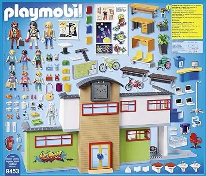 Playmobil 71327 Ecole aménagée - City Life - avec Six Personnages, Une école  sur Deux étages avec Un Ascenseur, Une terrasse sur Le Toit et Un Chien -  Dès 4 Ans : : Jeux et Jouets