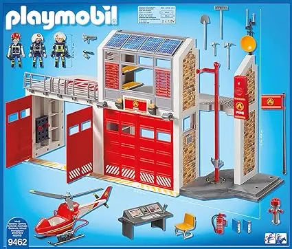 9462 - Caserne de pompiers et hélicoptère Playmobil City Action Playmobil :  King Jouet, Playmobil Playmobil - Jeux d'imitation & Mondes imaginaires