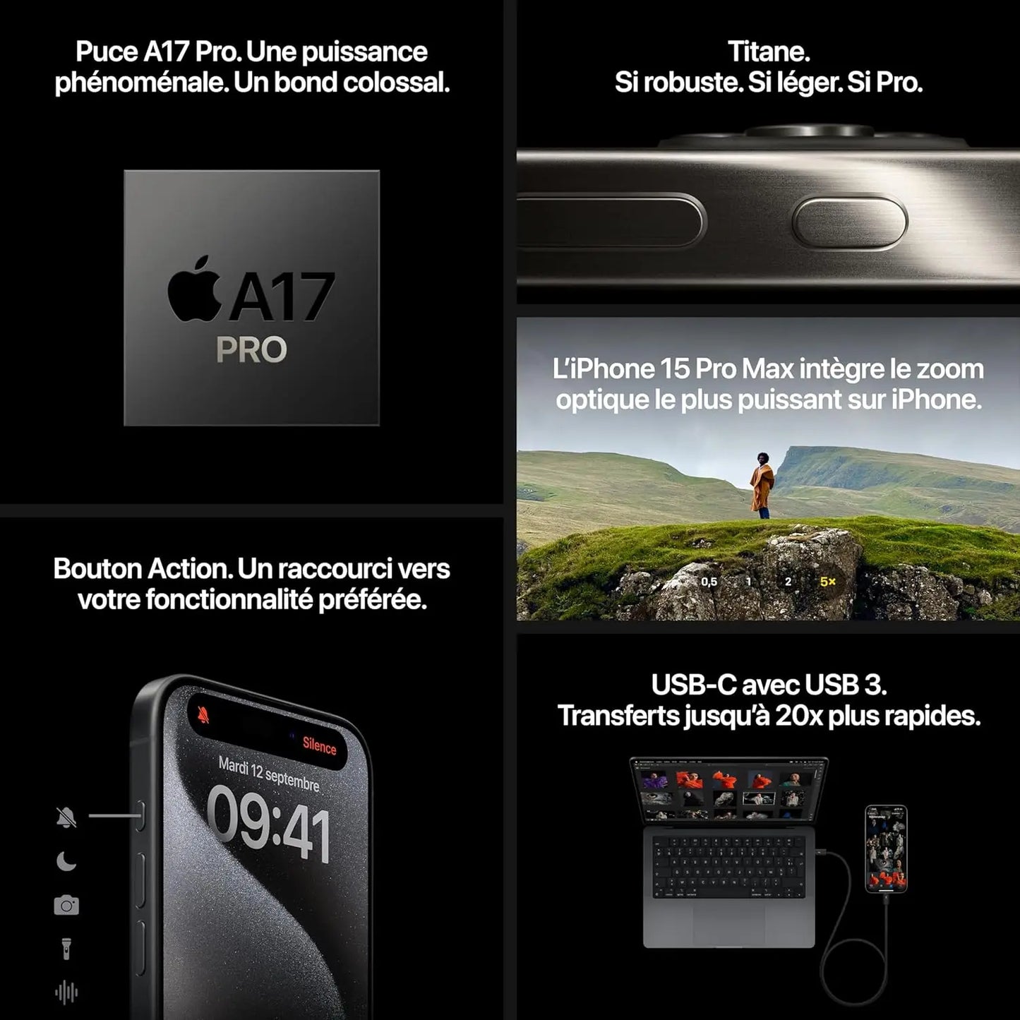 iphone 15 plus Apple iPhone 15 Pro 128 Go Titane MTUW3ZD/A APPLE