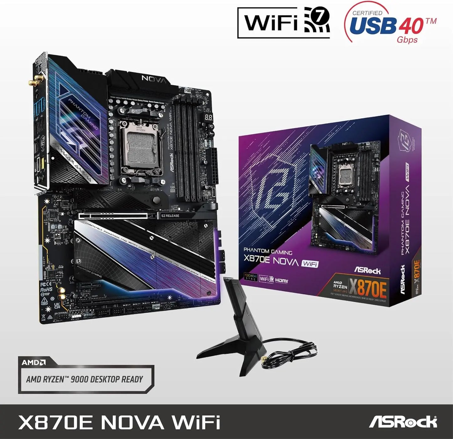 Carte Mère ASRock X870E NOVA WIFI - Carte Mère AMD AM5 ASRock