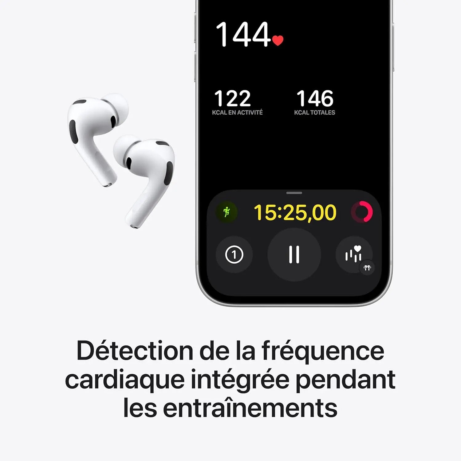 Apple AirPods Pro 3 2026  Écouteurs sans Fil, réduction Active du Bruit, détection de la fréquence Cardiaque, écouteurs Bluetooth, Audio Spatial, Son Haute-fidélité, APPLE