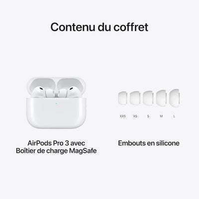Apple AirPods Pro 3 2026  Écouteurs sans Fil, réduction Active du Bruit, détection de la fréquence Cardiaque, écouteurs Bluetooth, Audio Spatial, Son Haute-fidélité, APPLE