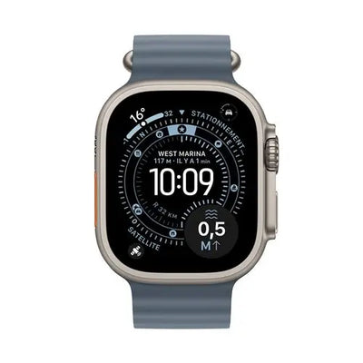 Montre connectée Apple Watch Ultra 3 GPS + Cellular 49mm Boîtier en Titane Naturel avec Bracelet Ocean Bleu Maritime Apple