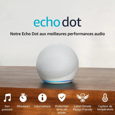 Bluetooth Speaker Assistant vocal Amazon Echo Dot 5  Blanc amazon