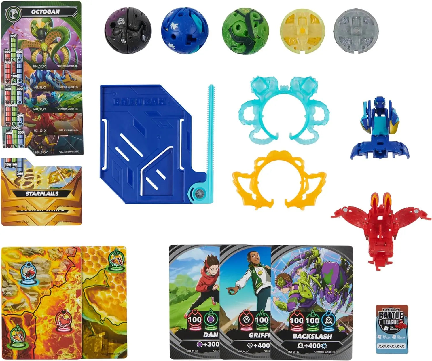 jouet BAKUGAN 3.0 - BATTLE PACK - 3 Billes Bakugan, 2 Billes Special Attack, 2 Anneaux De Combat, 1 Carte Lanceur Et 12 Cartes - Collection Bakugan