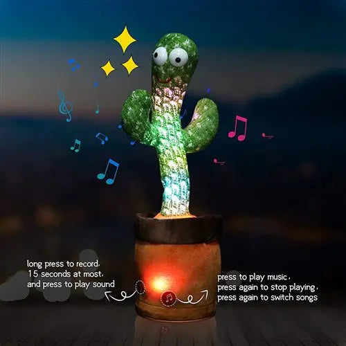 jouet Baby Toy Cactus Dancing and Repeats Talking Singing Dancing Talks Moves Singing Lighting Cactus Suitable 6 Months 1 Year Baby Interactive Plush Girl Fnac