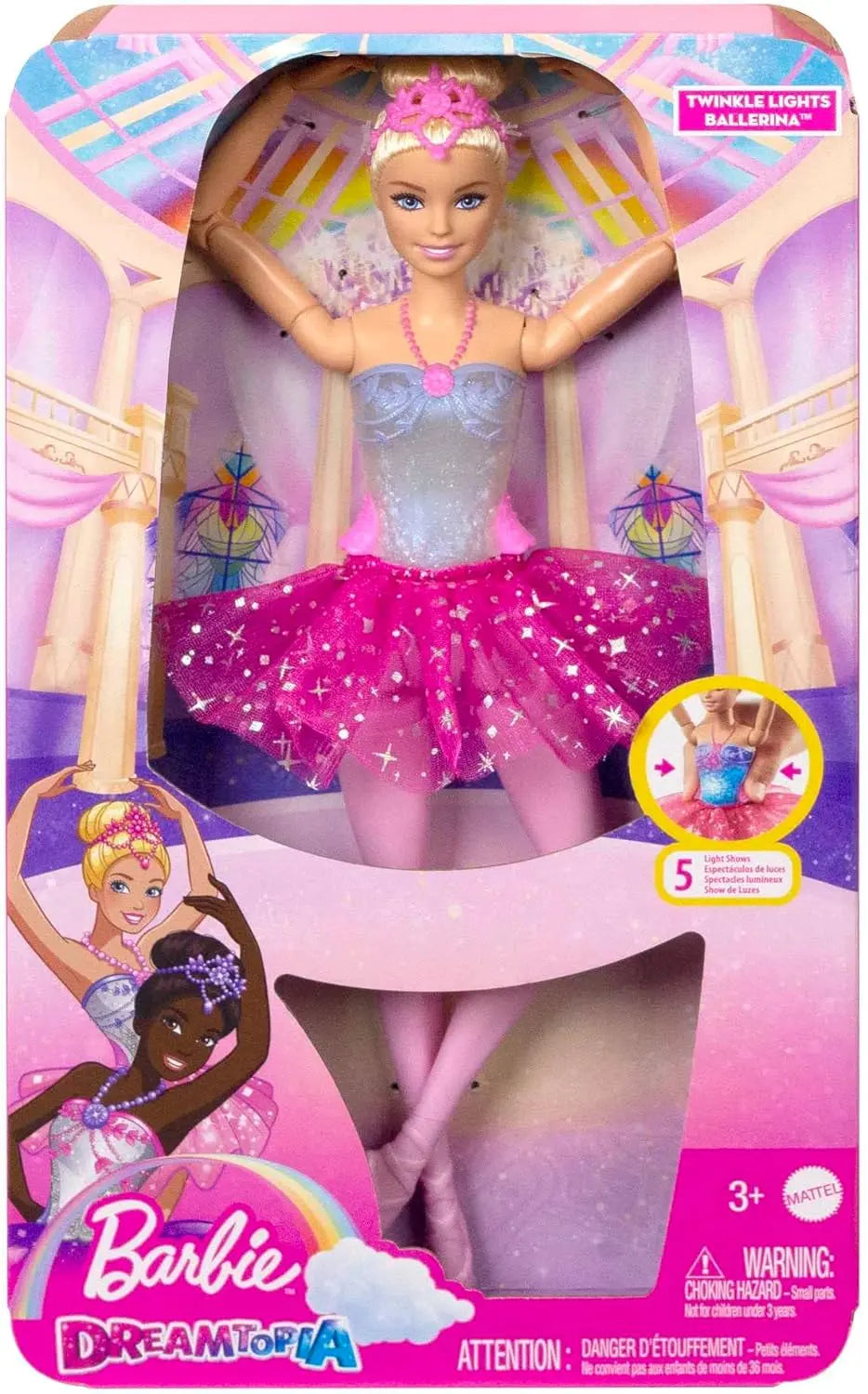 jouet pour filles Barbie Poupée Ballerine Lumières Magiques Mattel Games