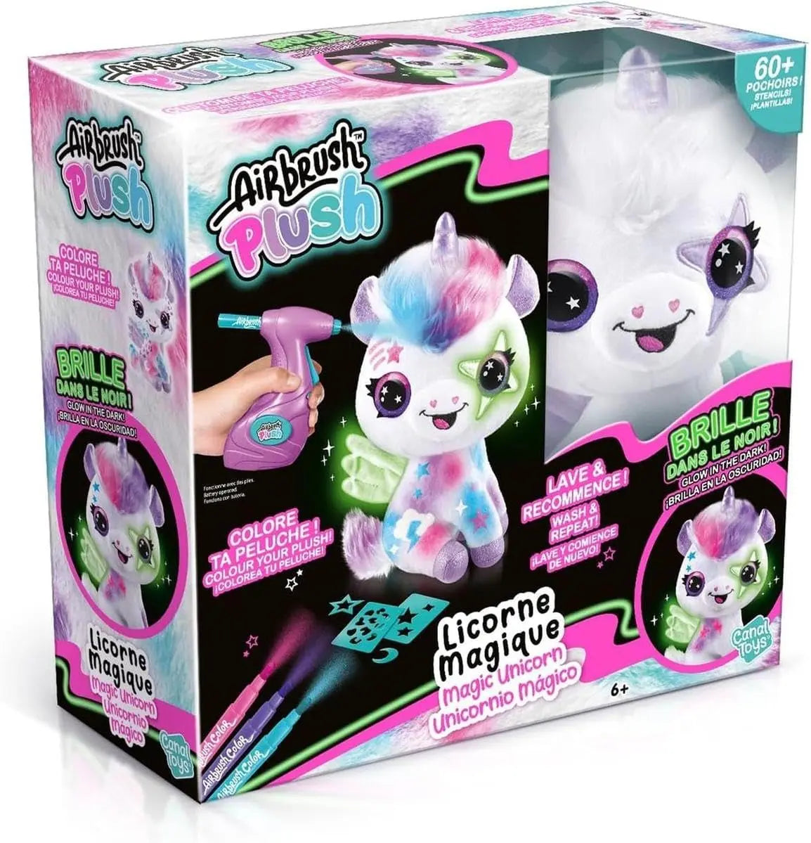 jouet pour filles CANAL TOYS Peluche Airbrush Peluche Licorne Magique Canal Toys