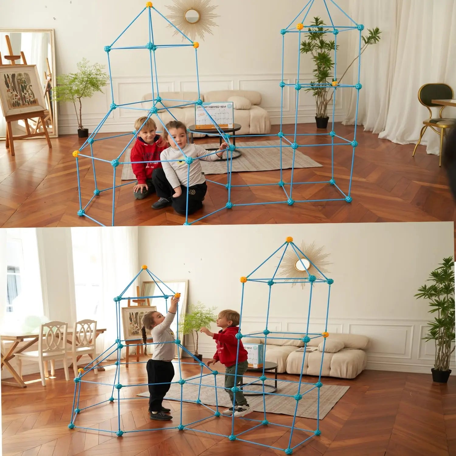 jouet pour enfant CREA Construction Fort Building Kits Pour Enfants Bricolage Construction Forteresse Construction Châteaux Tunnels Jouer Tente Jouets Pour Filles WowWee