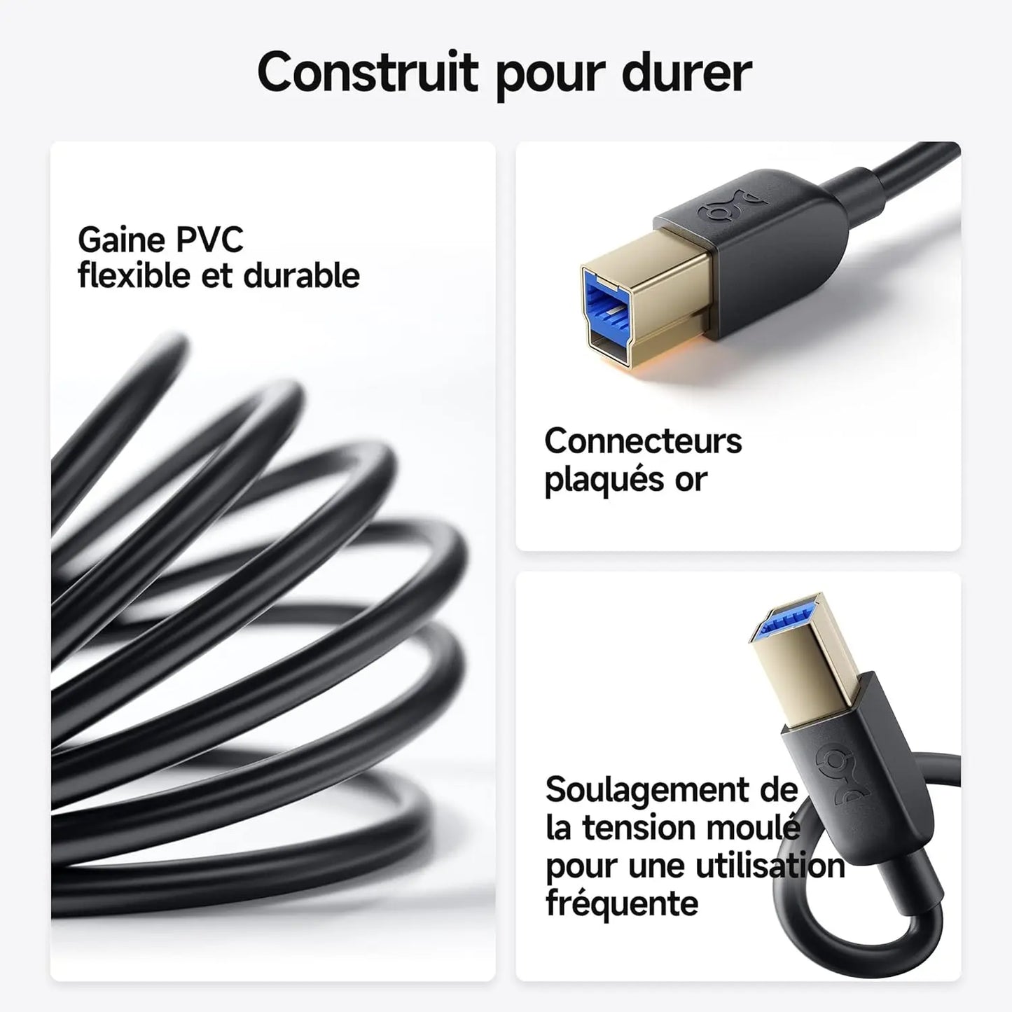 Cable Matters Cable Imprimante USB 3.0 1m8  (Cable USB Imprimante, Cable USB B) TECIN HOLDING