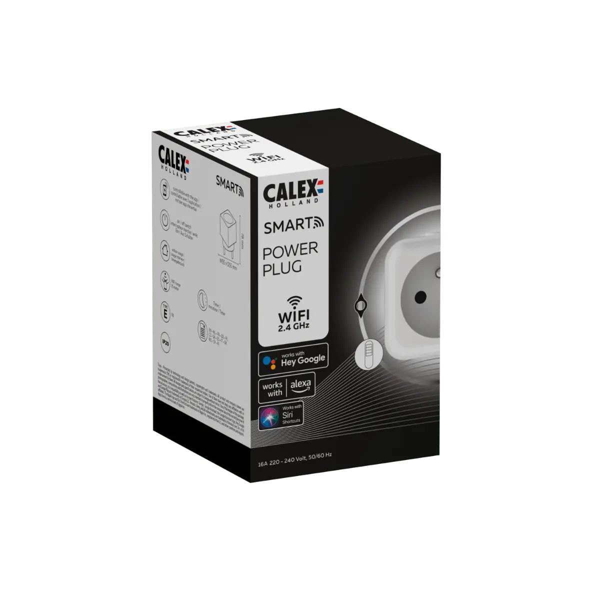 Domotique Calex Smart Connect Powerplug BE/FR Plus 16A prise connectée Calex