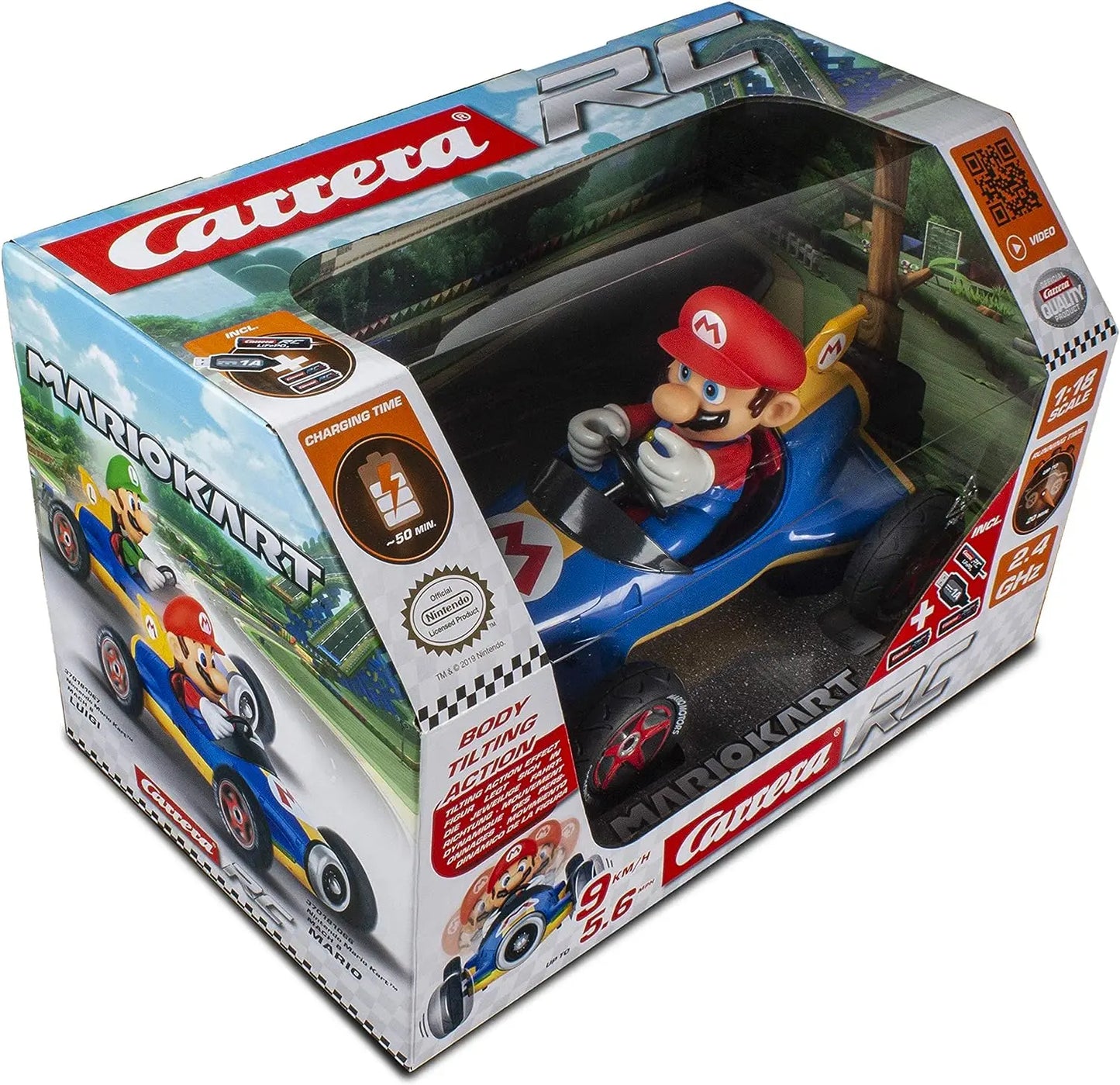 Carrera RC Kart Mach 8 avec figurine Mario – Voiture radiocommandée