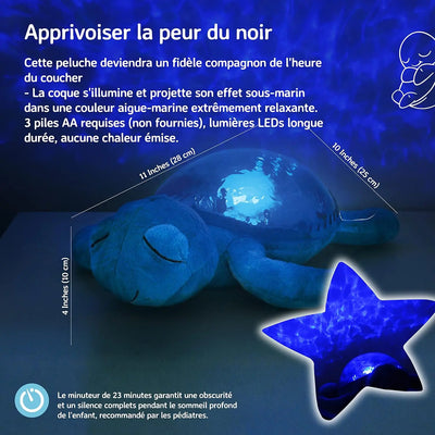 jeu enfants Cloud b Veilleuse Apaisante Projecteur de fonds marins avec sons apaisants | Luminosité et vitesse du mouvement réglables Casdon